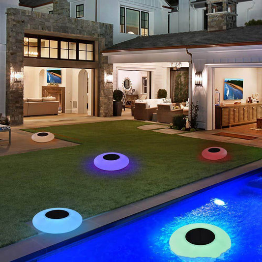 Skorter | Solar Round Pool Light LED Inflatable Outdoor Waterproof Floating Light