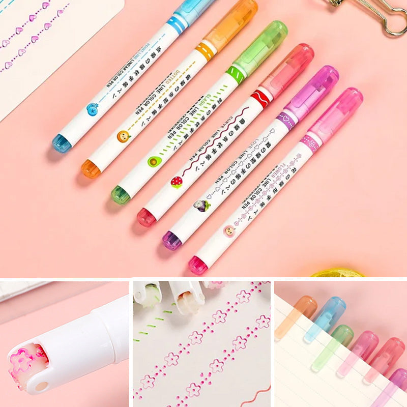 Skorter | BEST GIFTS FOR CHILDREN - Dual Tip Markers with 6 different curve shapes fine tips