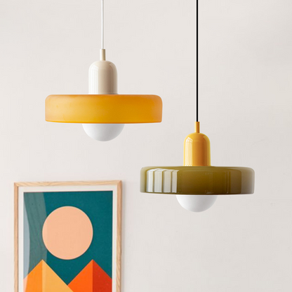 Skorter | Coloured Glass Pendant Light – Elegant Bauhaus-Style Hanging Lamp for Living Room & Dining Area