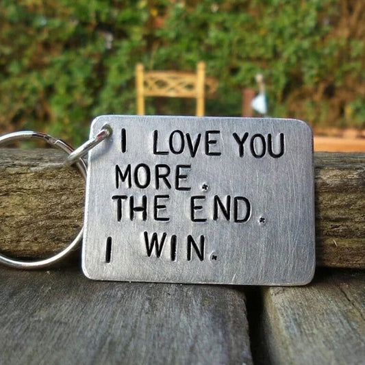 Skorter | "I love you more The end I win" Funny keychain