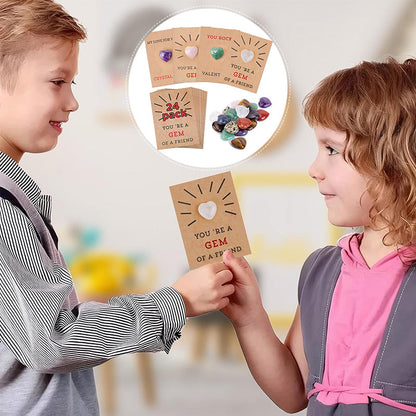 Skorter | 24-pack Valentine's Day cards with heart-shaped crystals