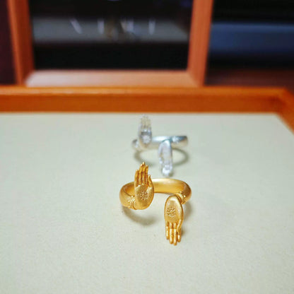 Skorter | Fearless Wish Buddha Hand Ring - Chic Couple Gift
