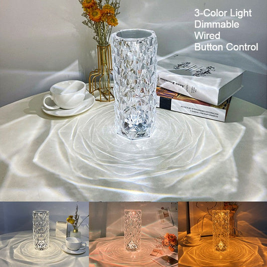 Skorter | Decorative Crystal Rose Table Lamp, with Color Changing & Dimmable Design, for Living Room, Bedroom & More