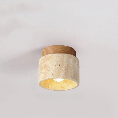 Skorter | LysSten – Built-in travertine chandelier for hallways and staircases