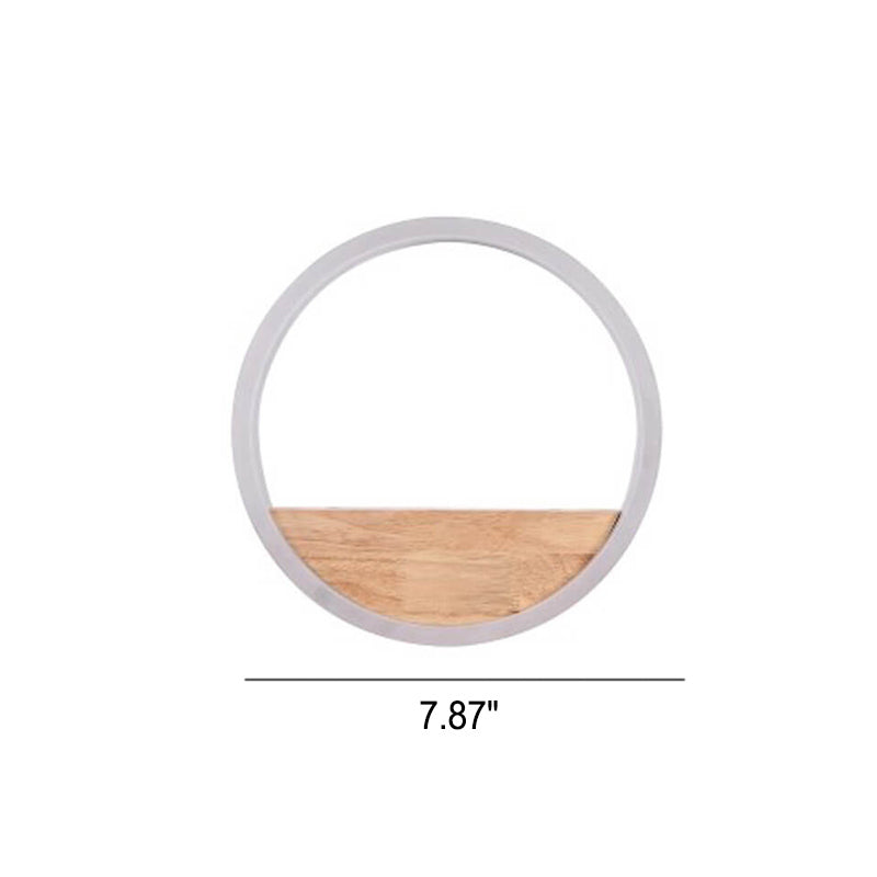 Skorter | Lumoshelf LED Wall Light | Solid Wood with Shelf | Round Wall Lamp | Warm & White Light