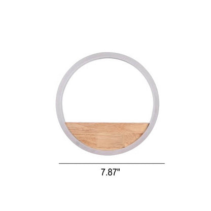 Skorter | Lumoshelf LED Wall Light | Solid Wood with Shelf | Round Wall Lamp | Warm & White Light