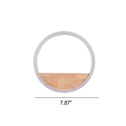 Skorter | Lumoshelf LED Wall Light | Solid Wood with Shelf | Round Wall Lamp | Warm & White Light