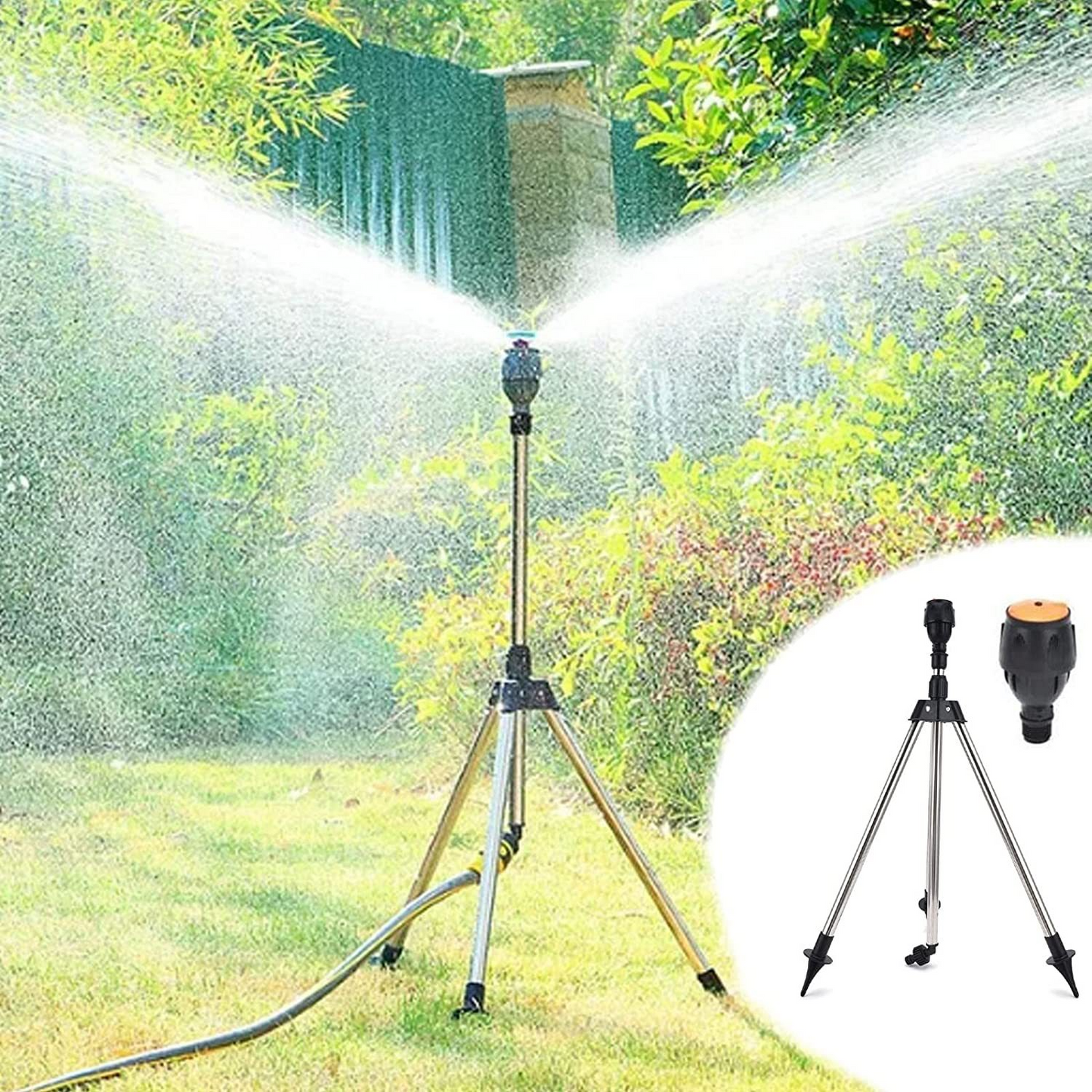 Skorter | Automatic Rotating Garden Sprinkler with Retractable Tripod for the Garden