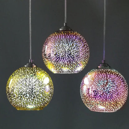 Skorter | Modern creative 3D colorful firework glass 1-light dome pendant lamp