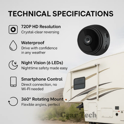 Skorter | HD Wireless Backup Camera for RVs, Trucks, and Trailers - Night Vision, Waterproof, Easy Installation