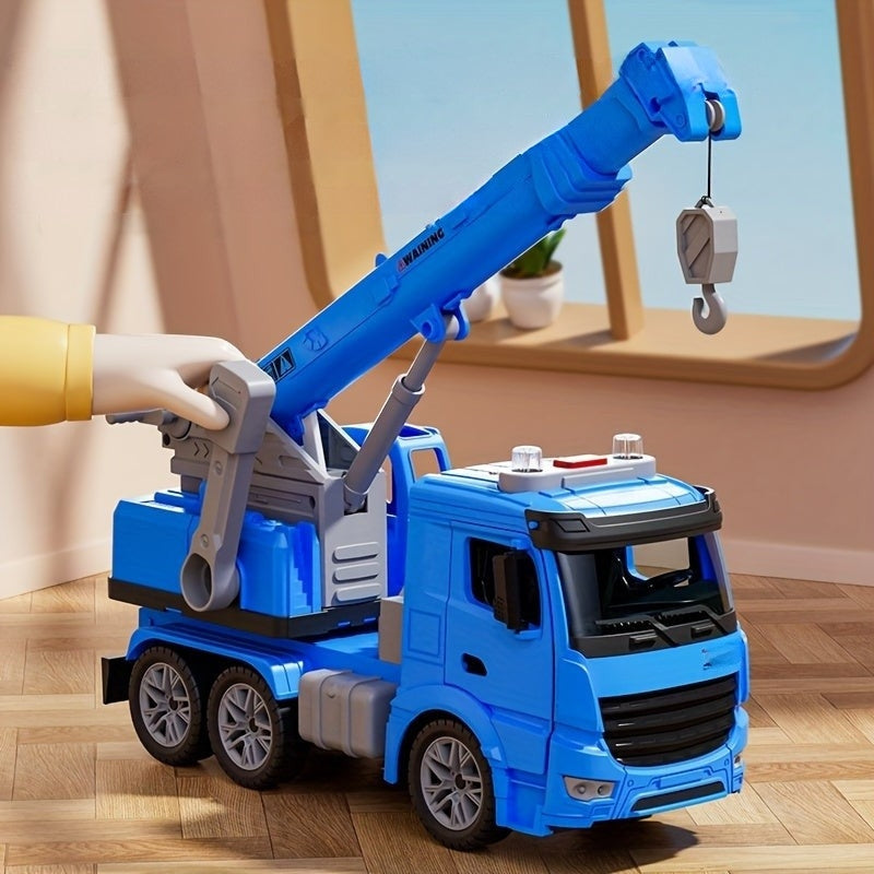 Skorter | Crane Truck Toy with Light & Sound – Movable Boom for Construction Role Play