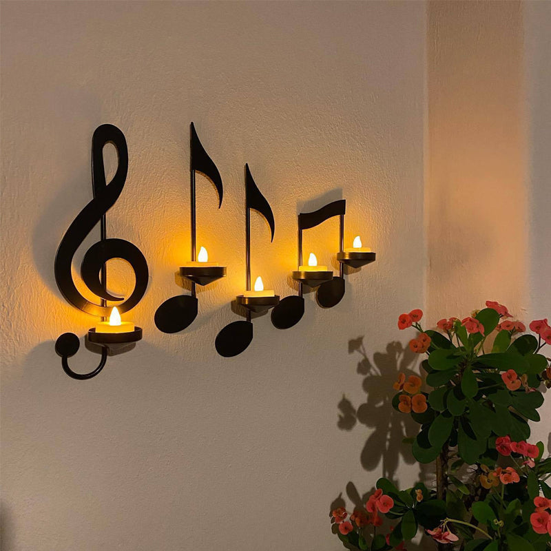 skorter | Black Music Notes Wall Lamp