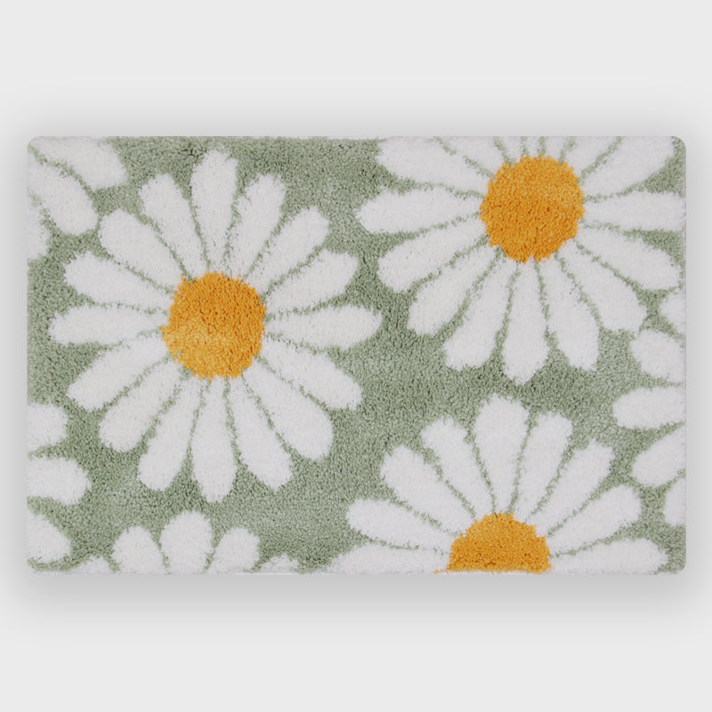 Skorter | Feblilac Sweet Daisy Bath Mat, Purple Flower Carpet Bathroom