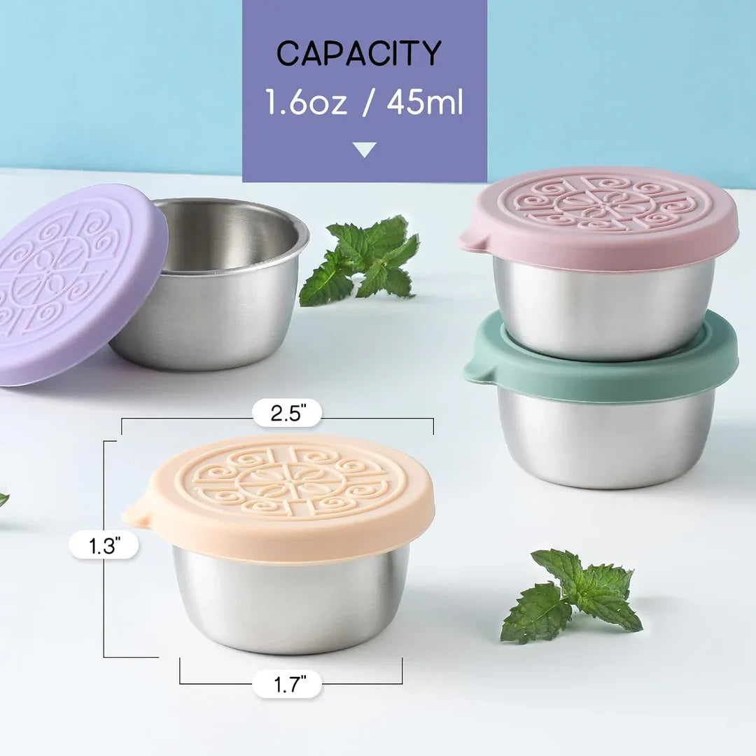 Skorter | Airtight Stainless Steel Sauce Containers (Set of 6)
