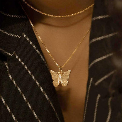 Skorter | Butterfly Initial "A" Necklace