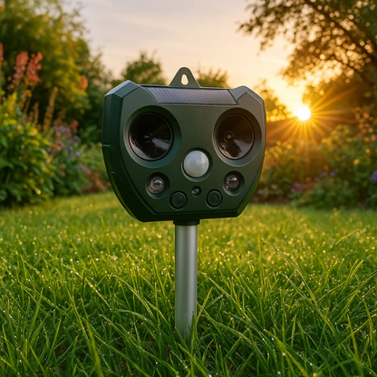 Skorter | Ultrasonic Bird & Pest Defender | Weatherproof, Solar-Powered & Effective for Garden Protection