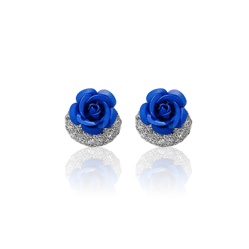 Skorter | Blue Rose Stud Earrings