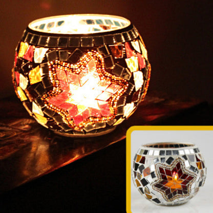 Skorter | European Retro Glass Mosaic Tealight Holder