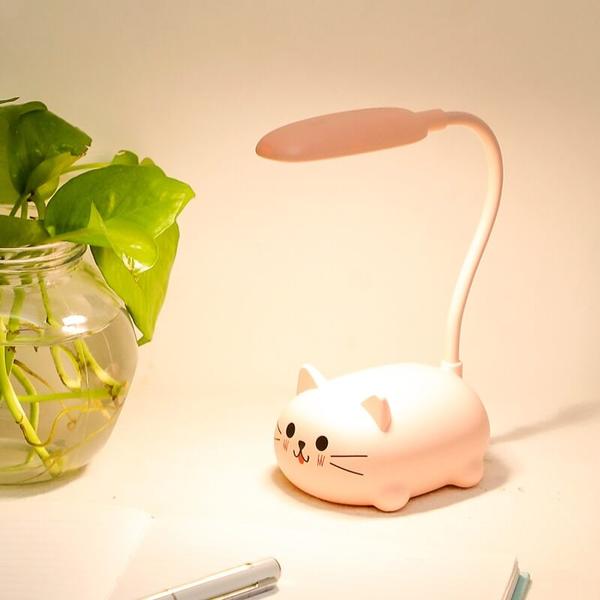 skorter | Mini Cartoon Cat LED Eye Protection Reading Light USB Rechargeable Desk Lamp