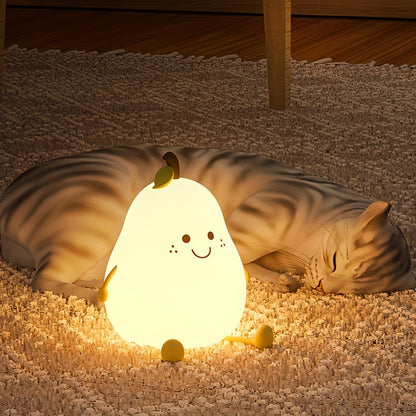 Skorter | PearGlow - USB Rechargeable Pear-Shaped LED Desk Lamp with Dimmable Features