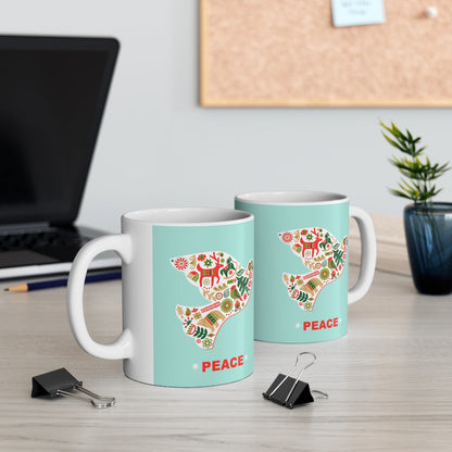 Skorter | Dove with Peace Ceramic Mug 11oz