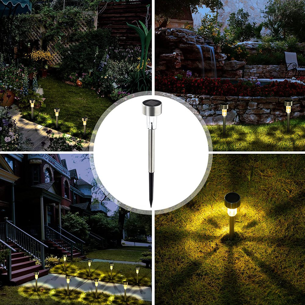 Skorter | Stainless steel outdoor pathway solar light - Waterproof, LED landscape lighting solar-powered light garden light for pathway patio courtyard