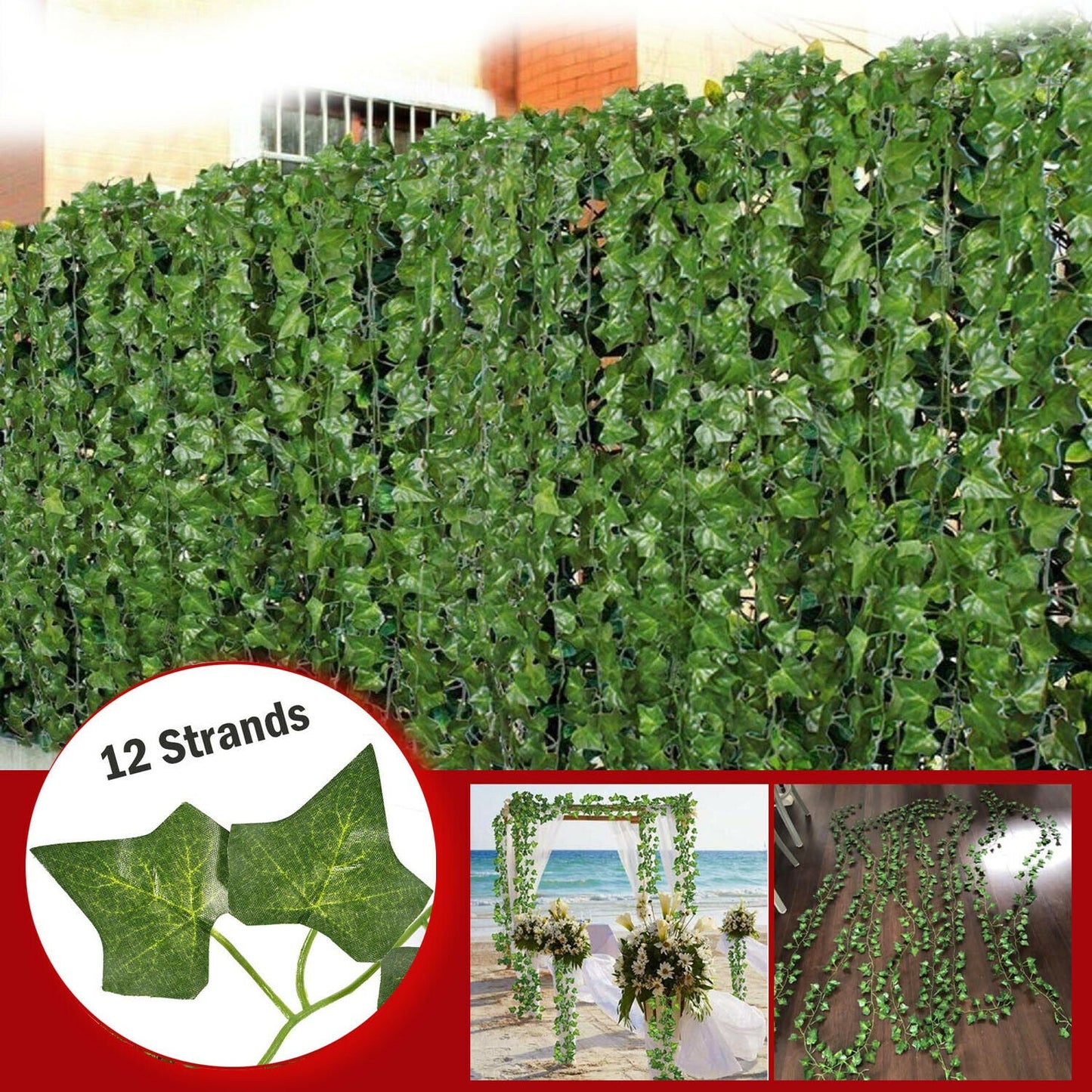 Skorter | Artificial ivy leaves Plants Fake Hanging Garland Plants Wine House Flower Decoration -