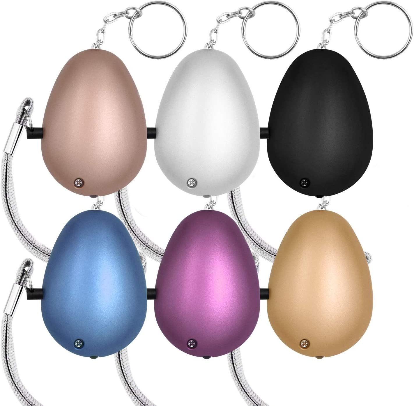 Skorter | 6 Pack 140DB Personal Safety Alarm Keychain with LED Light