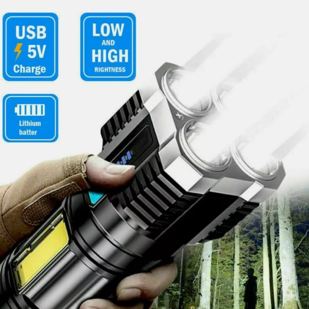 Skorter | Bright Waterproof Outdoor LED Flashlight with Side Lamp