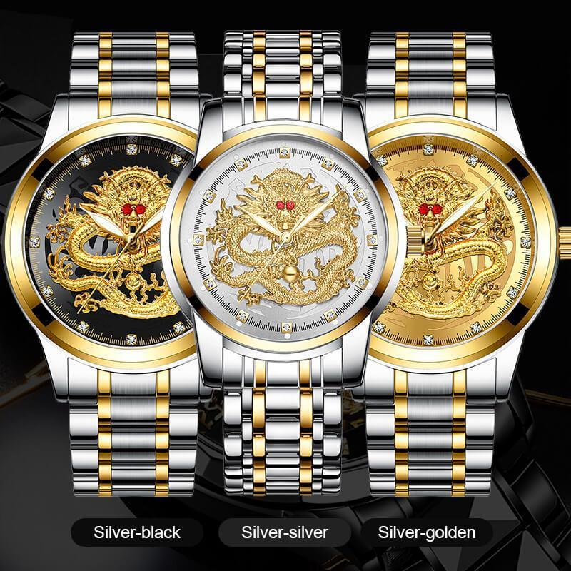 Skorter | Embossed Golden Dragon Watch