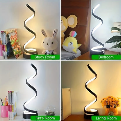 Skorter | Modern Spiral Table Lamp – Creative LED Desk Lamp with Gentle Warm Light, Perfect for Bedroom, Living Room, and Study Decor
