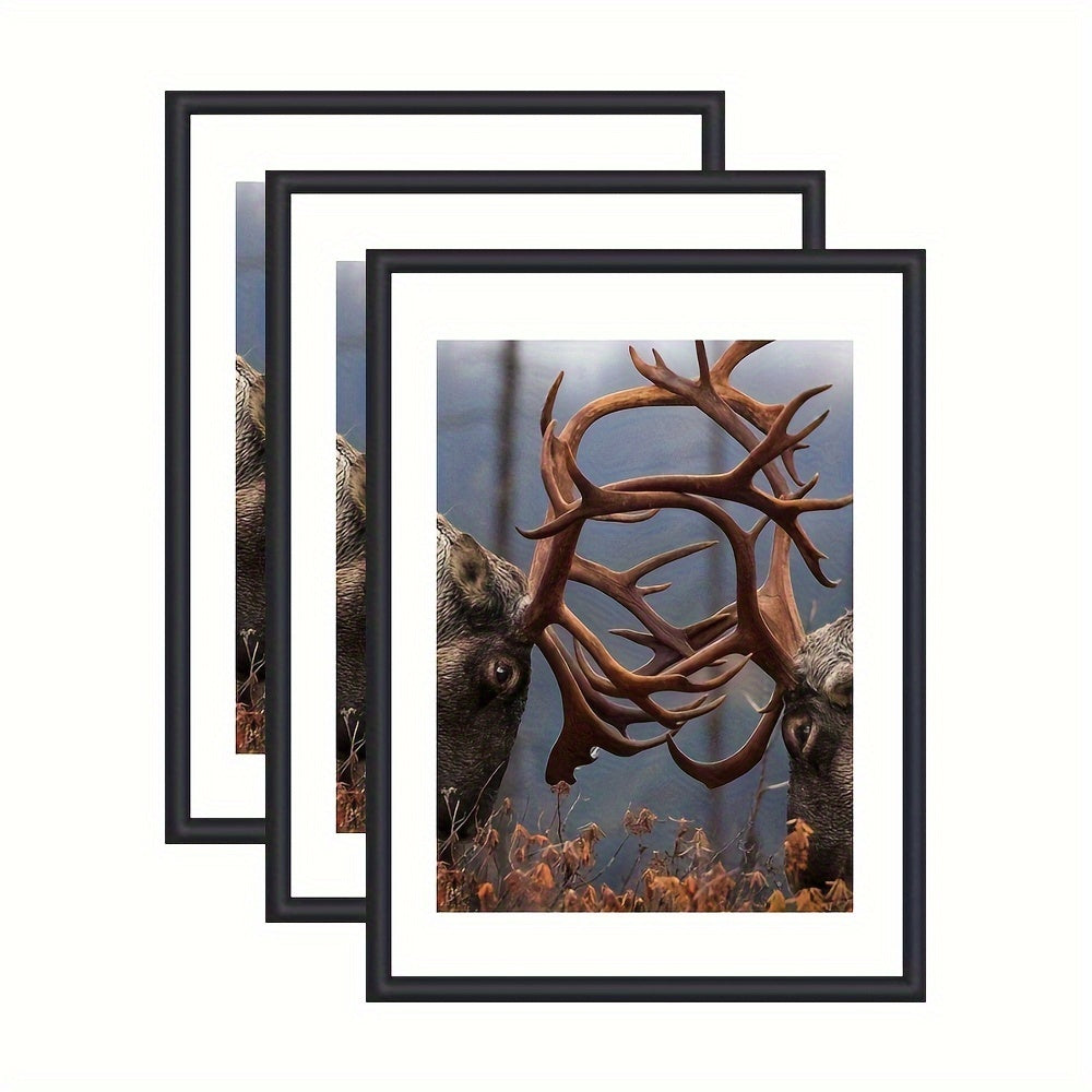 Skorter | 3 pcs Frame - Frame for Wall and Table Decoration, For Art Decoration, Birthday Gifts, Home and Office Space, Mother's Day, New Year, Easter Gift, Black, Rectangular