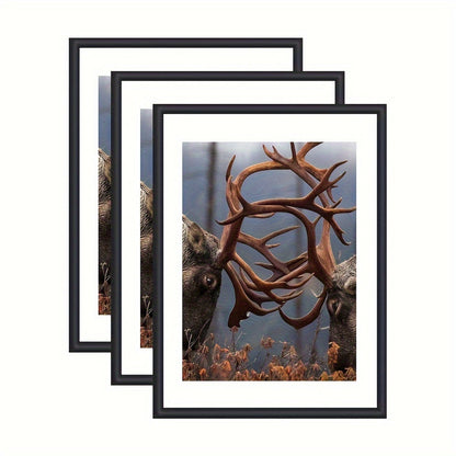 Skorter | 3 pcs Frame - Frame for Wall and Table Decoration, For Art Decoration, Birthday Gifts, Home and Office Space, Mother's Day, New Year, Easter Gift, Black, Rectangular