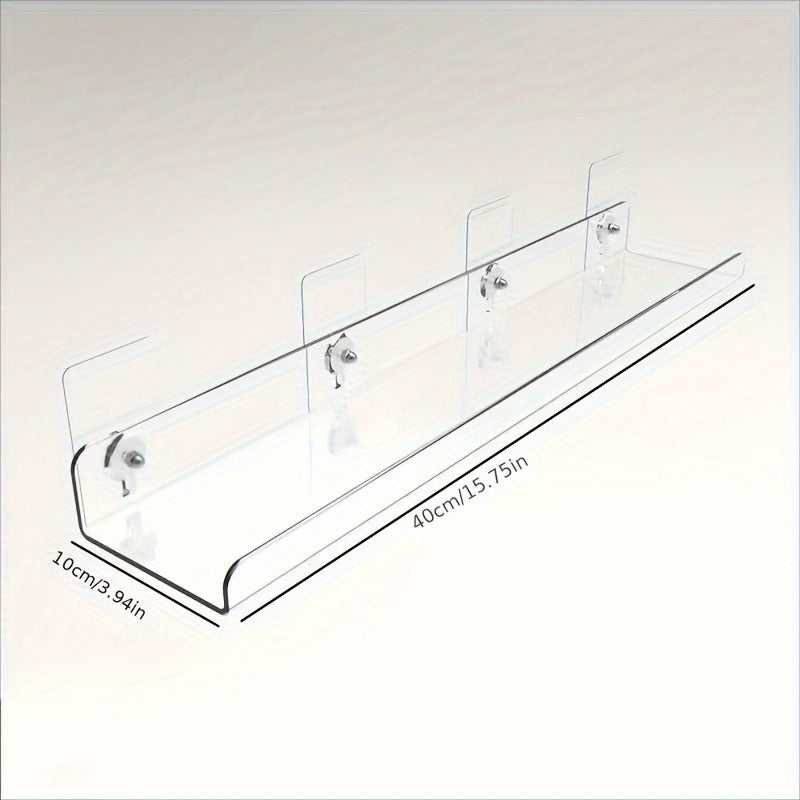Skorter | Acrylic Shelf - Floating Hanging Shelf - Drill-Free Shower Shelf and Storage Shelf