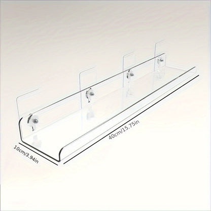 Skorter | Acrylic Shelf - Floating Hanging Shelf - Drill-Free Shower Shelf and Storage Shelf