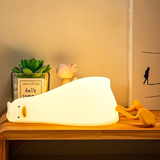 Skorter | Sleeping Duck Lamp - Rechargeable Dimmable Silicone Night Light