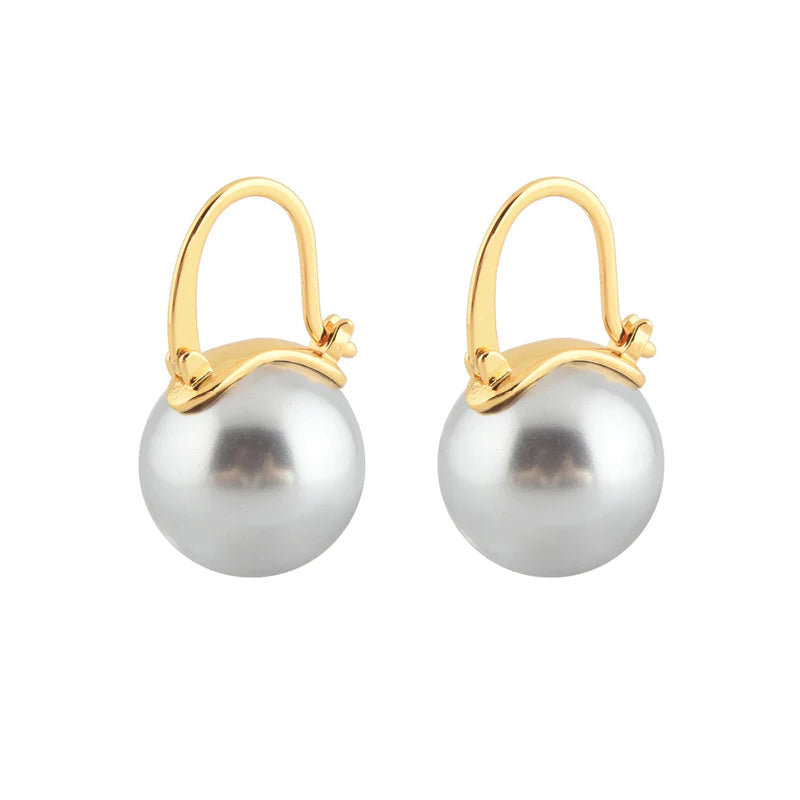 Skorter | Black Pearl Earrings  Available in White Champagne Grey Gold and Black  Pearl Dangle Earrings