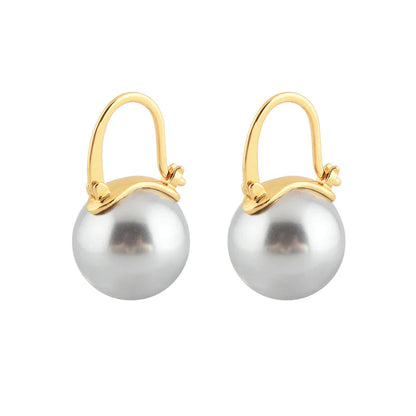 Skorter | Black Pearl Earrings  Available in White Champagne Grey Gold and Black  Pearl Dangle Earrings