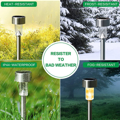 Skørter | Stainless Steel Outdoor Solar Light for Path - Waterproof, LED Landscape Lighting Solar Powered Lights Solar Garden Lights for Walkways Patio Garden