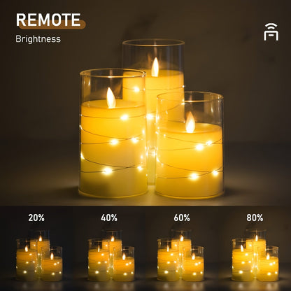 Skorter | 3-piece Romantic LED lights with Remote Control - Adjustable Brightness and Timer Function, Ideal for Parties, Weddings and Hotel Decoration
