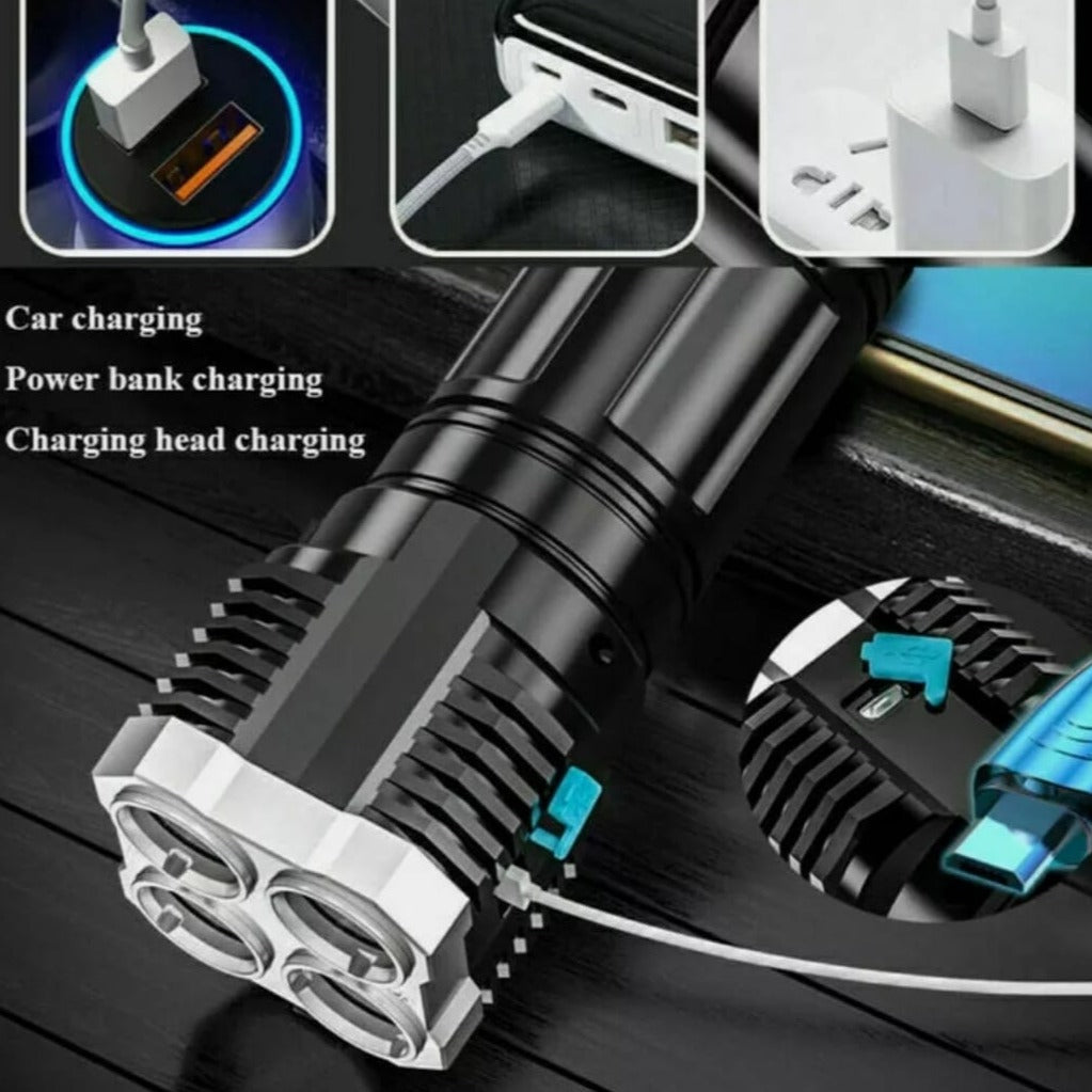 Skorter | Bright Waterproof Outdoor LED Flashlight with Side Lamp