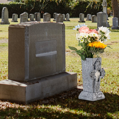 Skorter | Solar Powered LED Cemetery Vase with Detachable Spike – Rechargeable, Weather-Resistant Memorial Gravestone Decoration for Fresh or Artificial Flowers – Thoughtful Memorial Gift