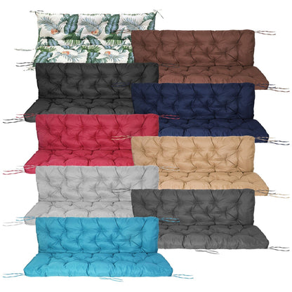 Skorter | 2-3 Seater Swing Cushion Replacement Swing Beach Cushions with Back Support 8-Band Straps
