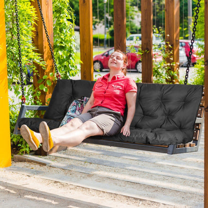 Skorter | 2-3 Seater Swing Cushion Replacement Swing Beach Cushions with Back Support 8-Band Straps