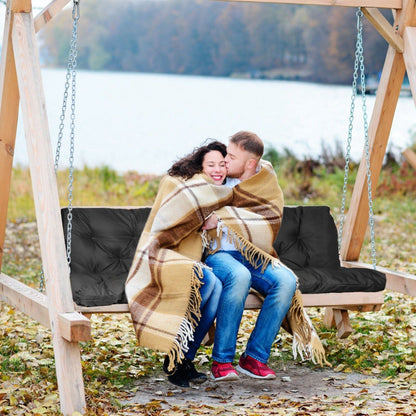 Skorter | 2-3 Seater Swing Cushion Replacement Swing Beach Cushions with Back Support 8-Band Straps