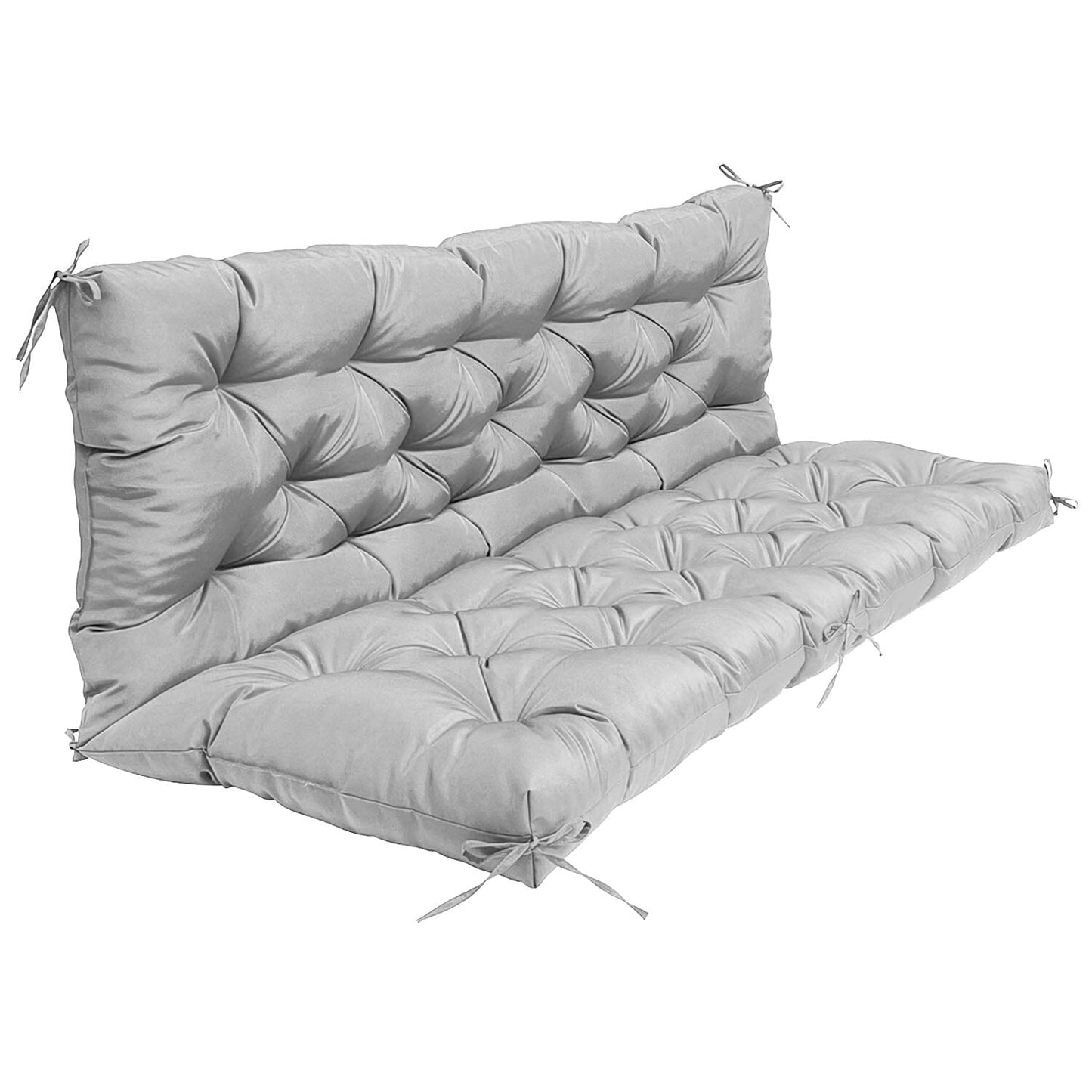 Skorter | 2-3 Seater Swing Cushion Replacement Swing Beach Cushions with Back Support 8-Band Straps