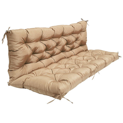 Skorter | 2-3 Seater Swing Cushion Replacement Swing Beach Cushions with Back Support 8-Band Straps