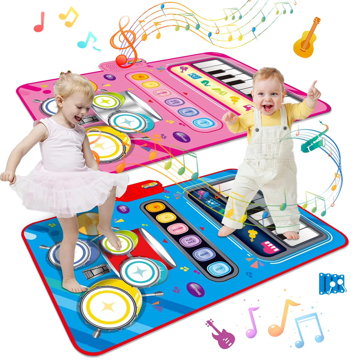 Skorter | PlayTune Sound Mat – Interactive Music Mat for Kids with 5 Instruments (Drums, Piano, Violin)