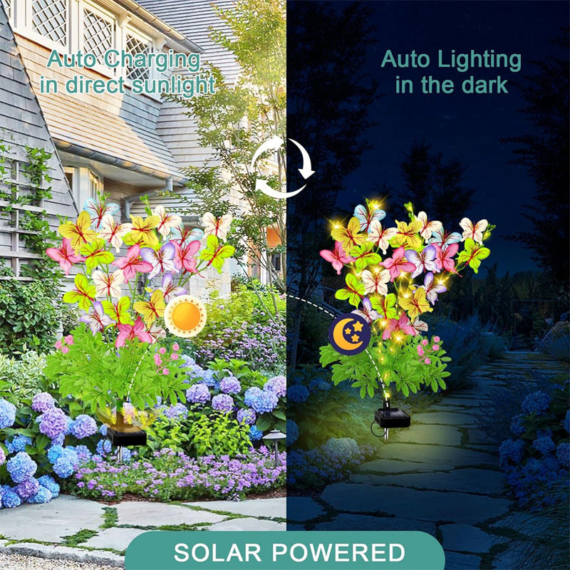 Skorter | 2 Pack - Solar Powered LED Butterfly Stake Light