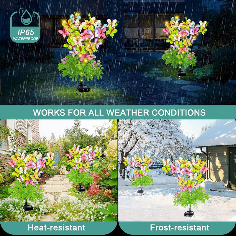 Skorter | 2 Pack - Solar Powered LED Butterfly Stake Light